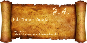 Hübner Anett névjegykártya