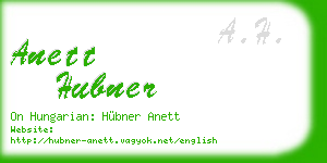 anett hubner business card